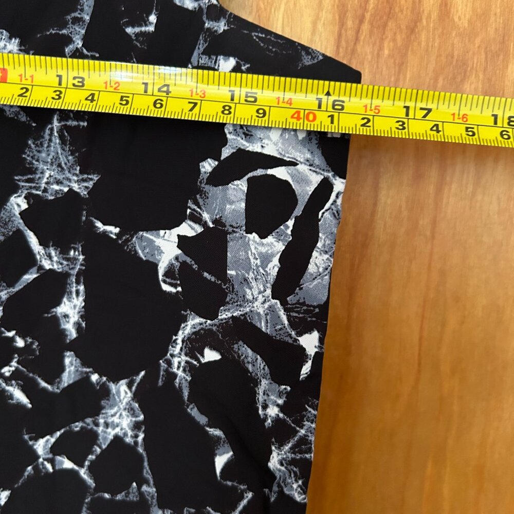 Balenciaga Sleeveless-Blouse-Black/Wht Marble Print- Sz 36-Acetate/Silk - Picture 8 of 9
